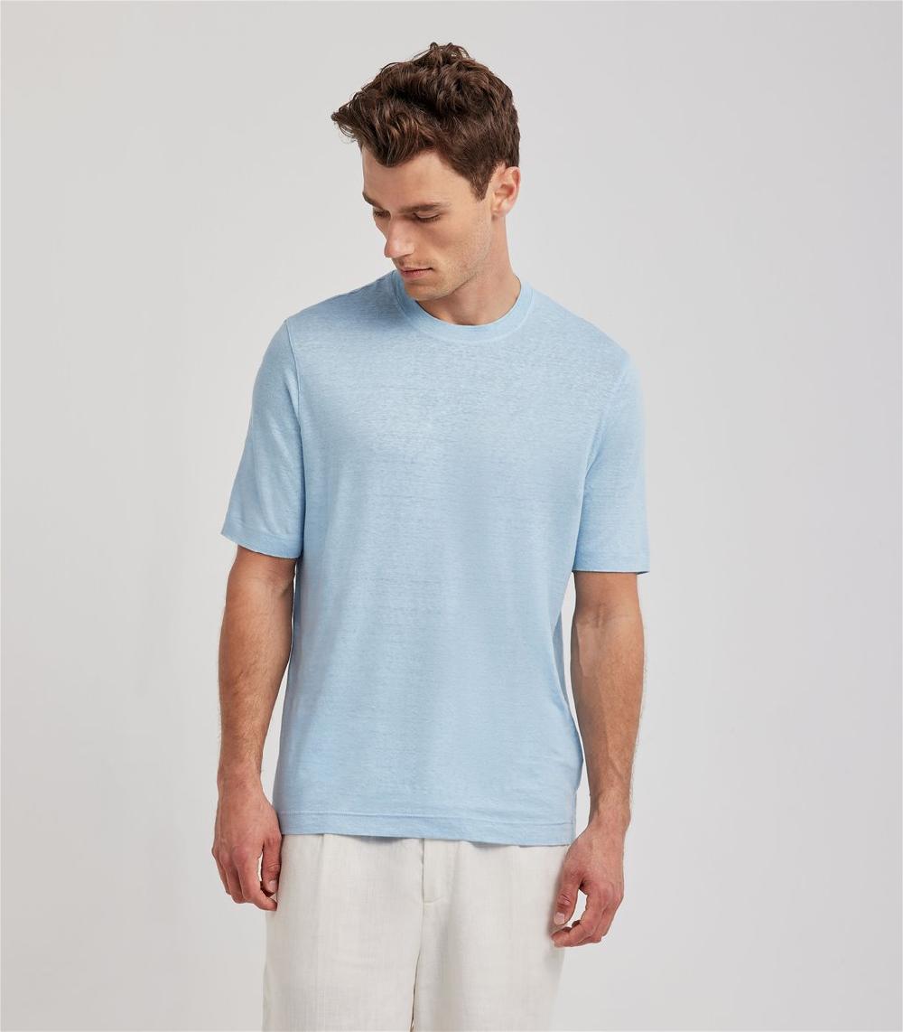 S.Moritz T-shirt cielo da uomo in jersey lino | S.Moritz Sito Ufficiale