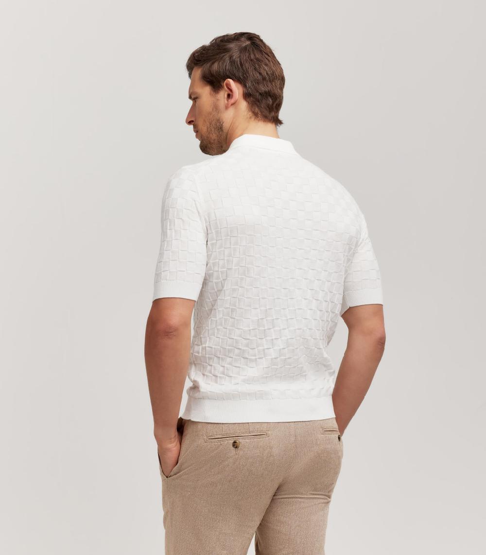 S.Moritz T-SHIRT COLLO CAMICIA PUNTO QUADRETTO - COTONE