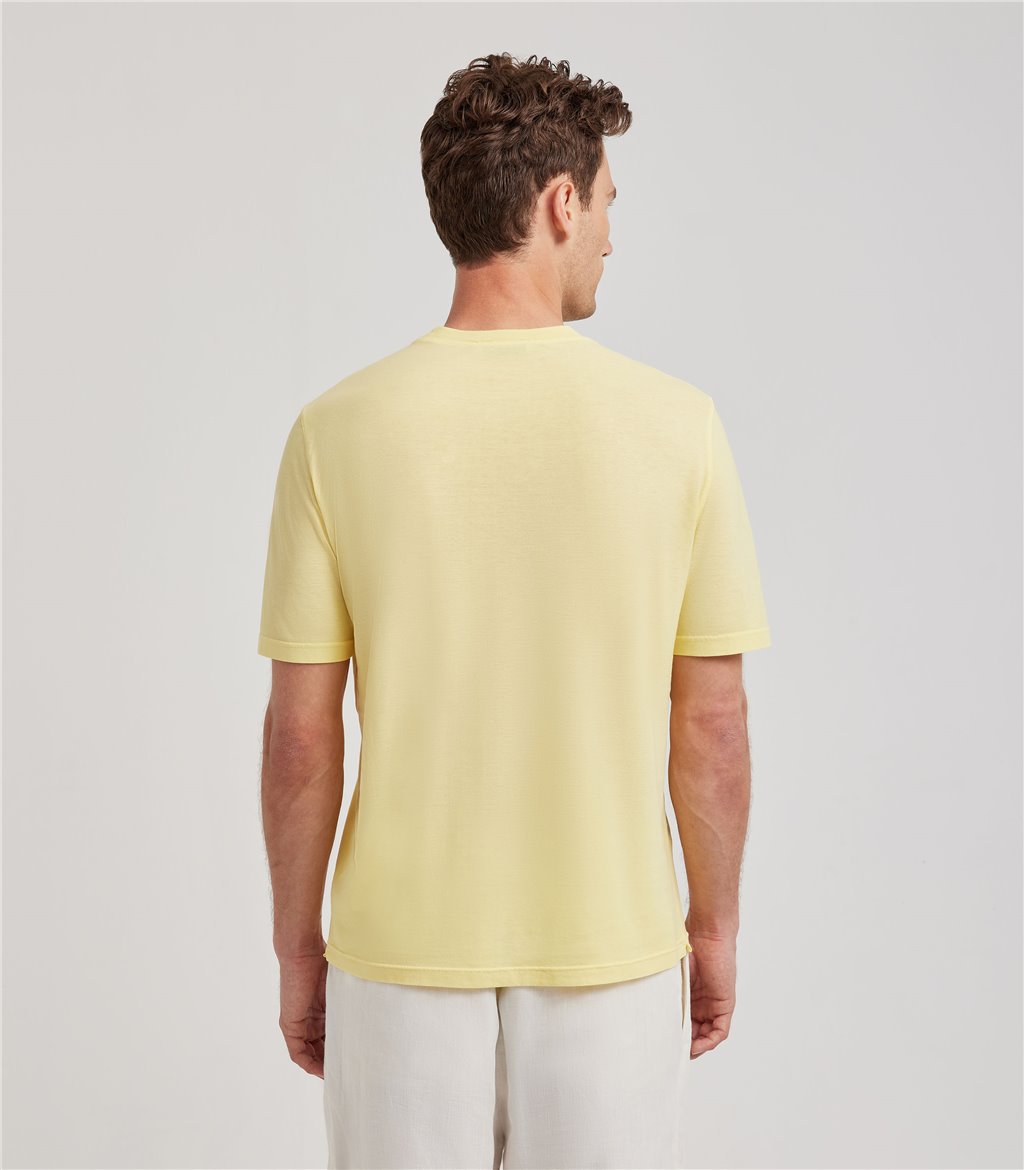 S.Moritz T-shirt Gialla Da Uomo In Cotone Crepe | S.Moritz Sito Ufficiale