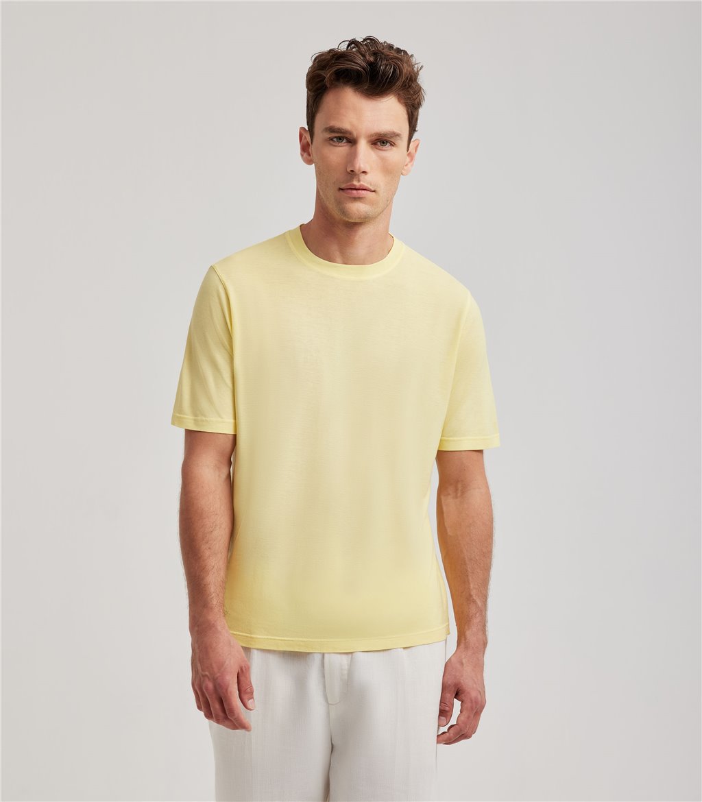 S.Moritz T-shirt gialla da uomo in cotone crepe | S.Moritz Sito Ufficiale