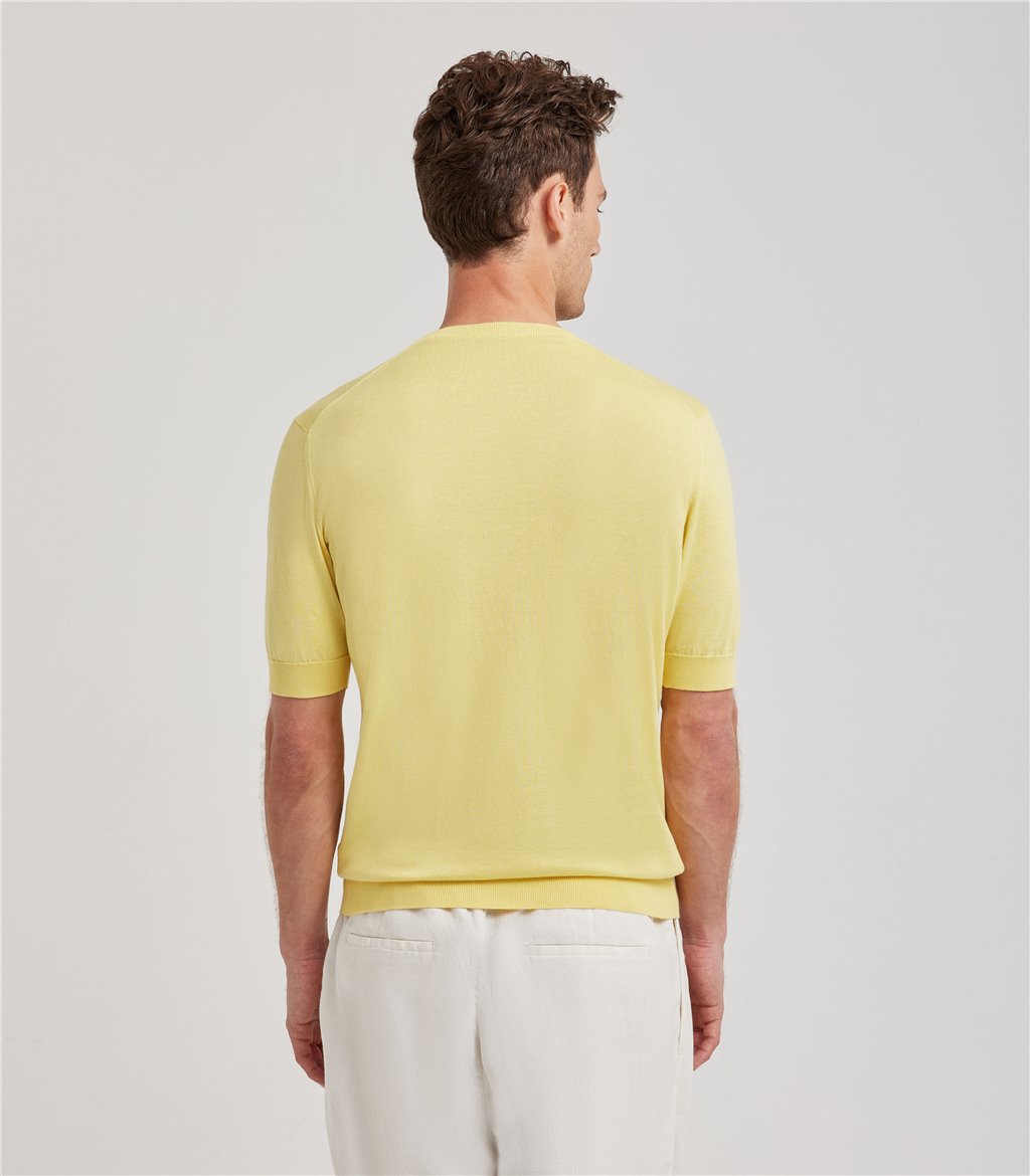 S.Moritz T-shirt Gialla Da Uomo In Cotone Giza | S.Moritz Sito Ufficiale