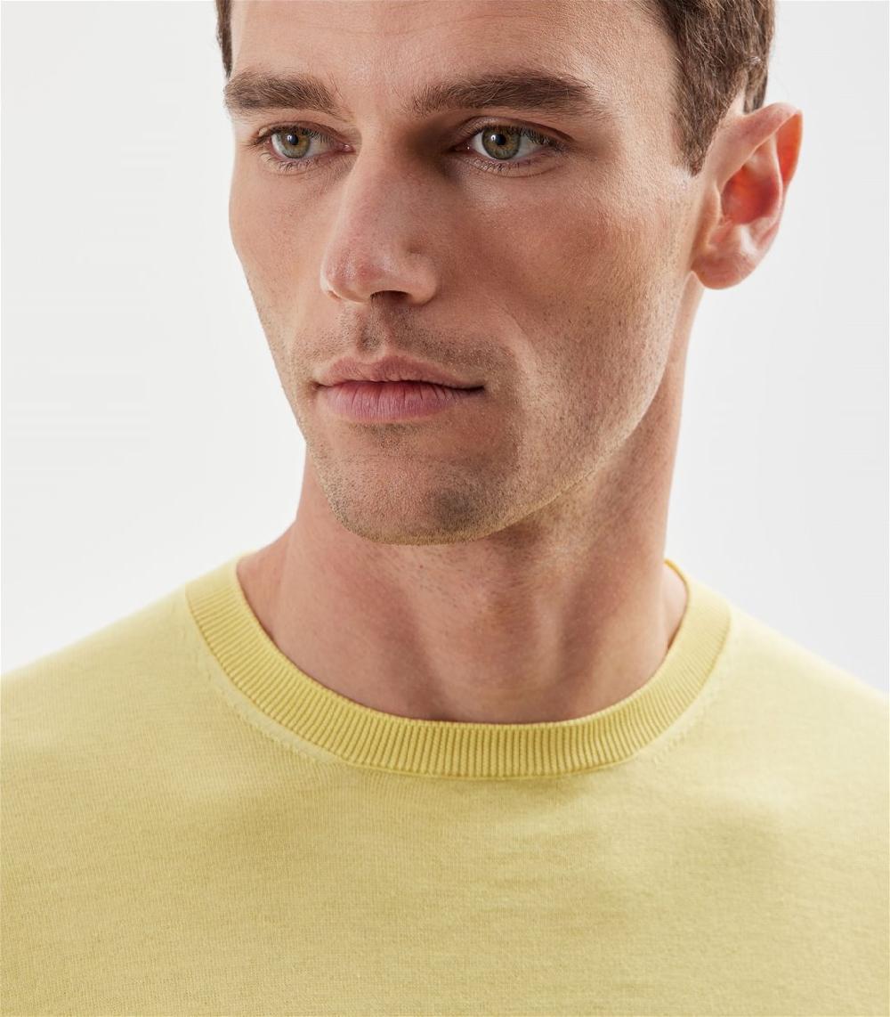 S.Moritz T-shirt Gialla Da Uomo In Cotone Giza | S.Moritz Sito Ufficiale