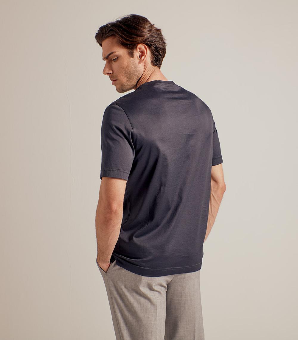S.Moritz T-SHIRT IN COTONE SUPERFINE - GRIGIO ANTRACITE