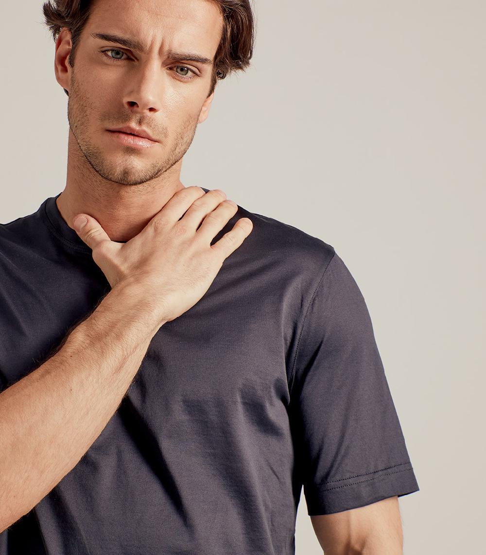 S.Moritz T-SHIRT IN COTONE SUPERFINE - GRIGIO ANTRACITE