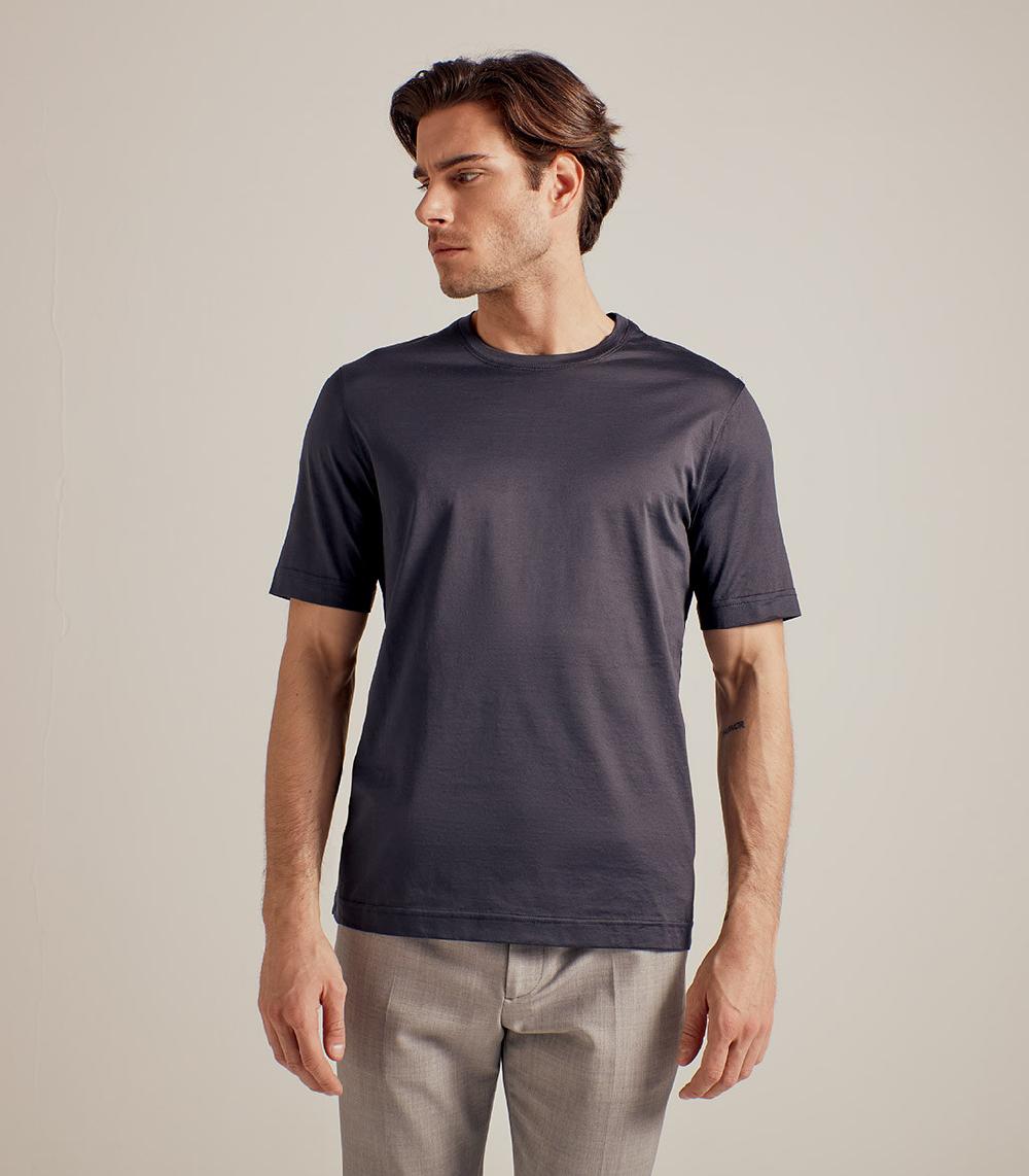 S.Moritz T-SHIRT IN COTONE SUPERFINE - GRIGIO ANTRACITE