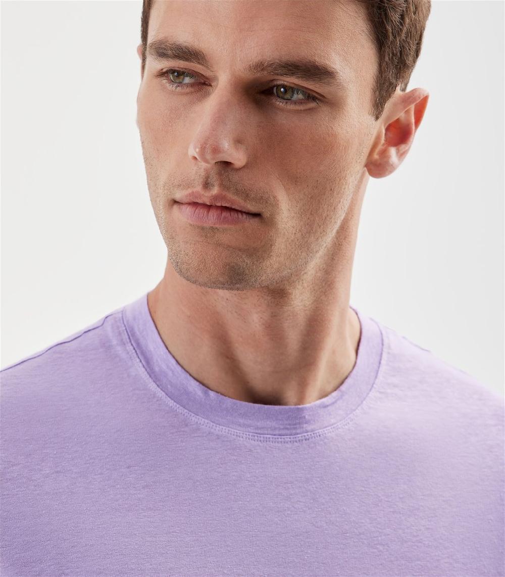 S.Moritz T-shirt Lilla Da Uomo In Jersey Lino | S.Moritz Sito Ufficiale