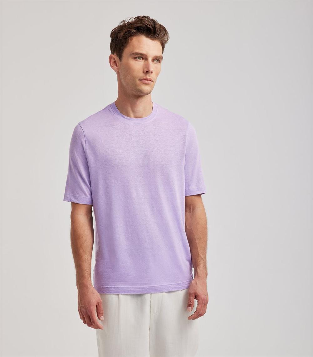 S.Moritz T-shirt lilla da uomo in jersey lino | S.Moritz Sito Ufficiale