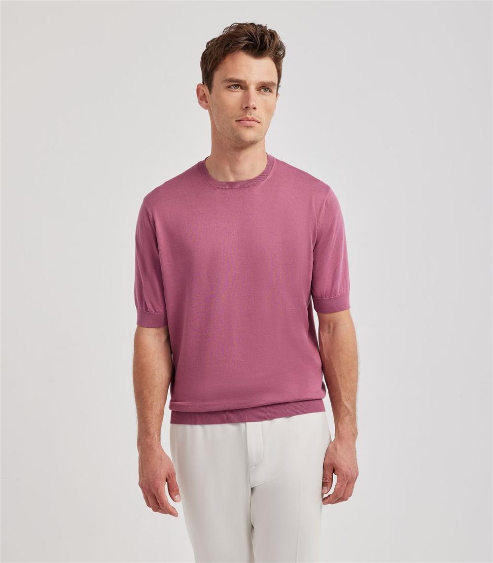 S.Moritz T-shirt malva da uomo in cotone giza | S.Moritz Sito Ufficiale