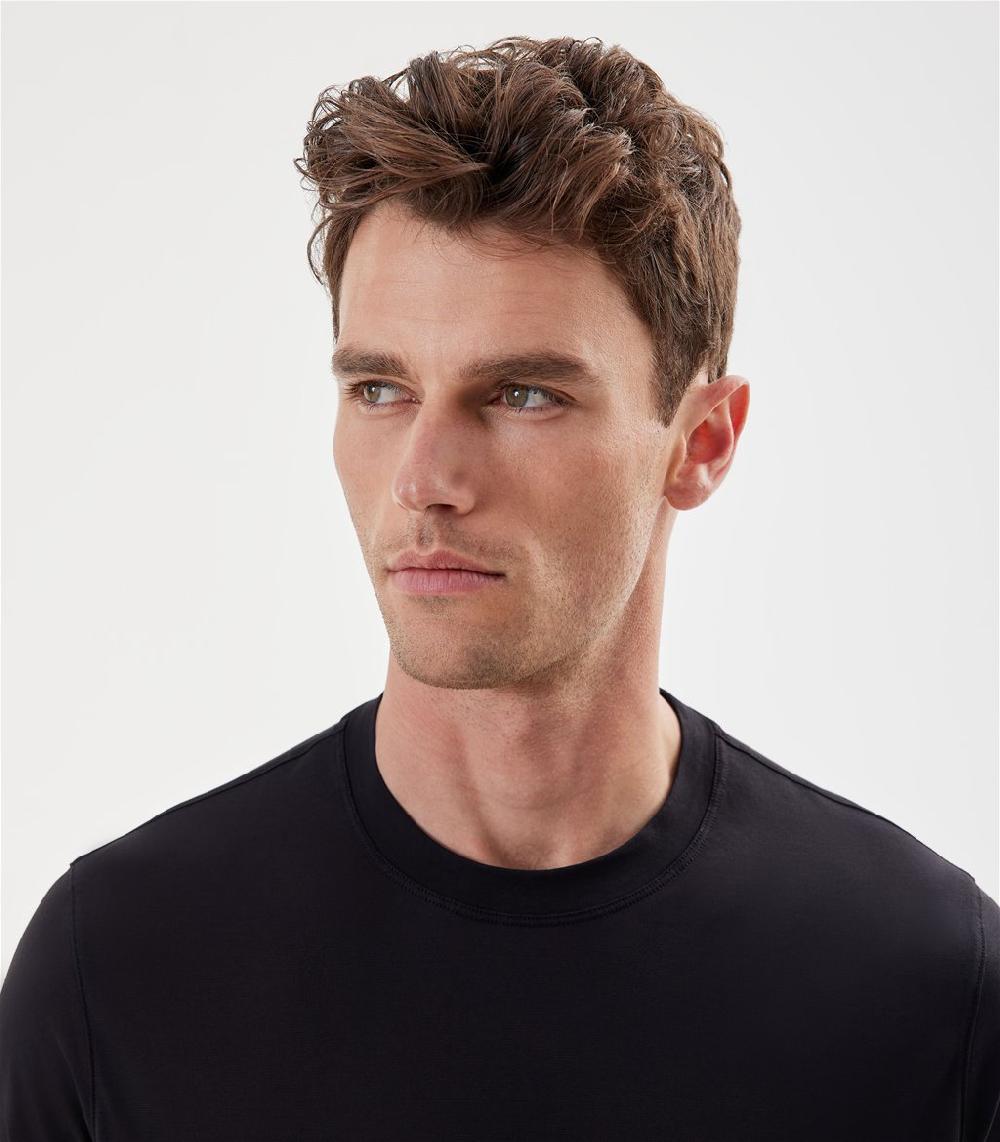 S.Moritz T-shirt Nera Da Uomo In Cotone Crepe | S.Moritz Sito Ufficiale