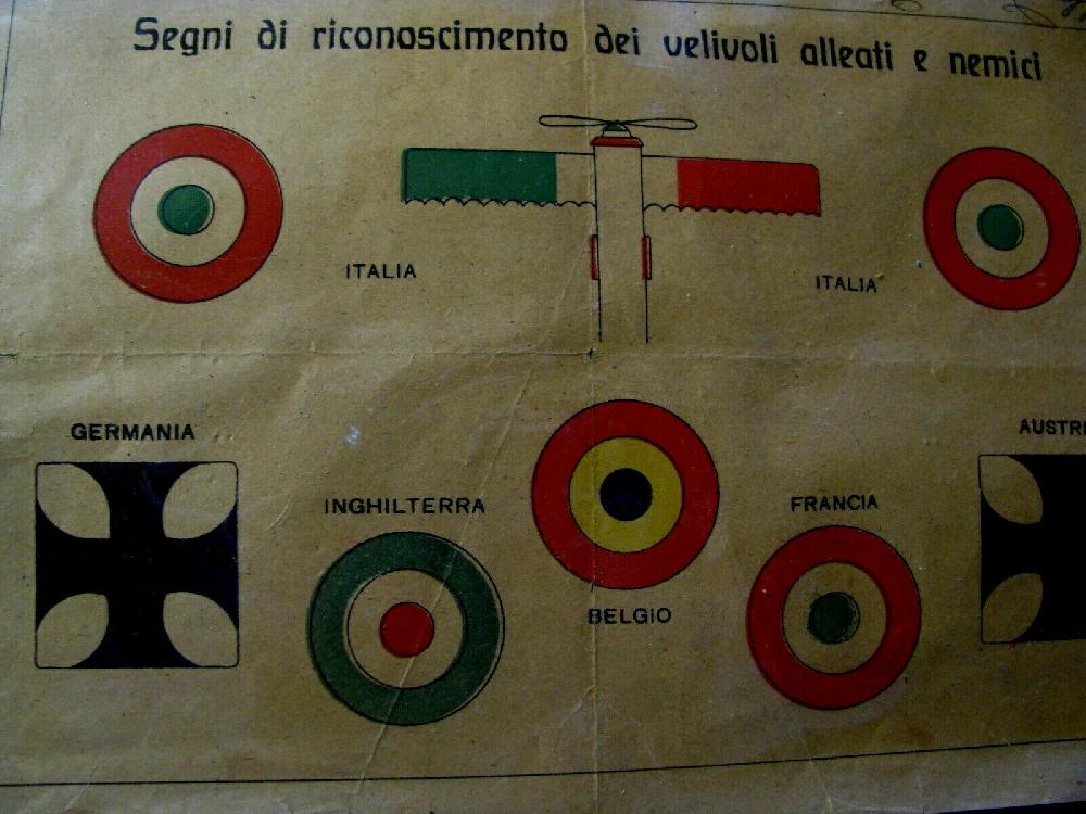 Abebooks 1a Guerra Mondiale/Foglio riconoscimento antiaerea velivoli alleati/nemici 1917