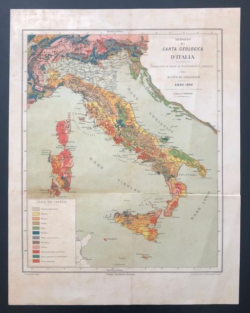 Abebooks Abbozzo di Carta Geologica d'Italia compilato in base ai rilevamenti eseguiti dal R. Ufficio Geologico. Anno 1902