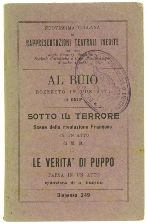 Abebooks AL BUIO. Bozzetto in due atti.: