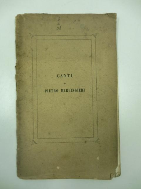 Abebooks Canti di Pietro Berlingieri
