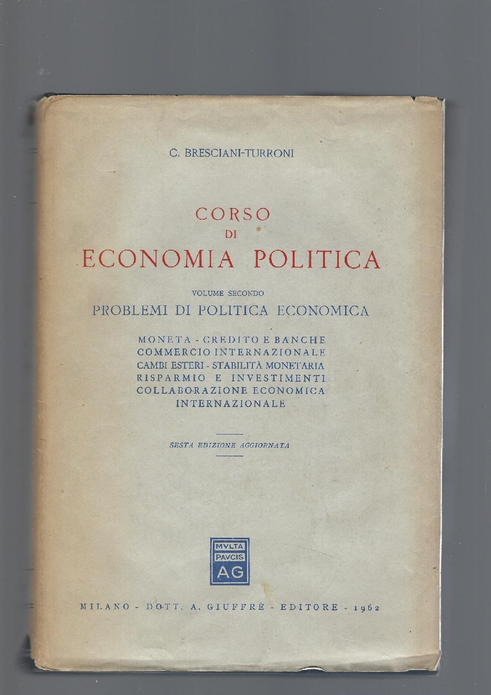 Abebooks CORSO DI ECONOMIA POLITICA vol II