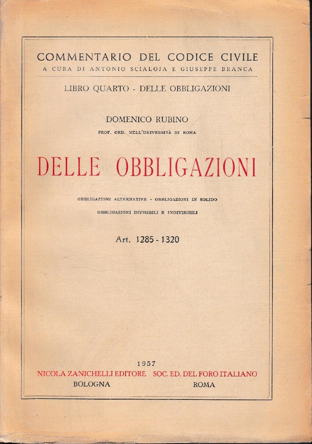 Abebooks Delle obbligazioni art 1285-1320