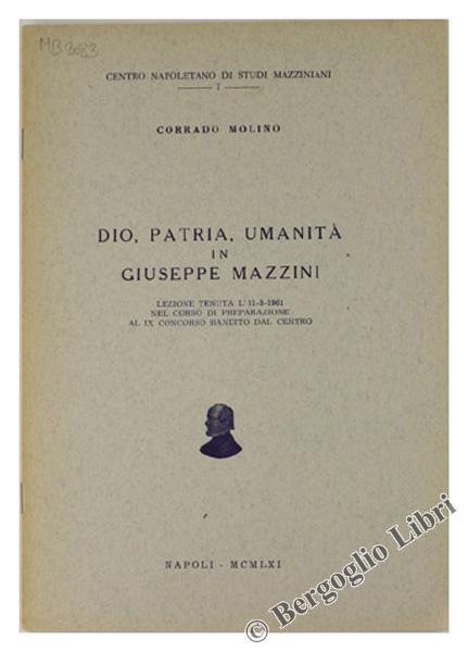 Abebooks DIO PATRIA UMANITA' IN GIUSEPPE MAZZINI.: