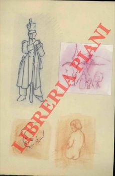 Abebooks Due fogli di disegni con carboncini