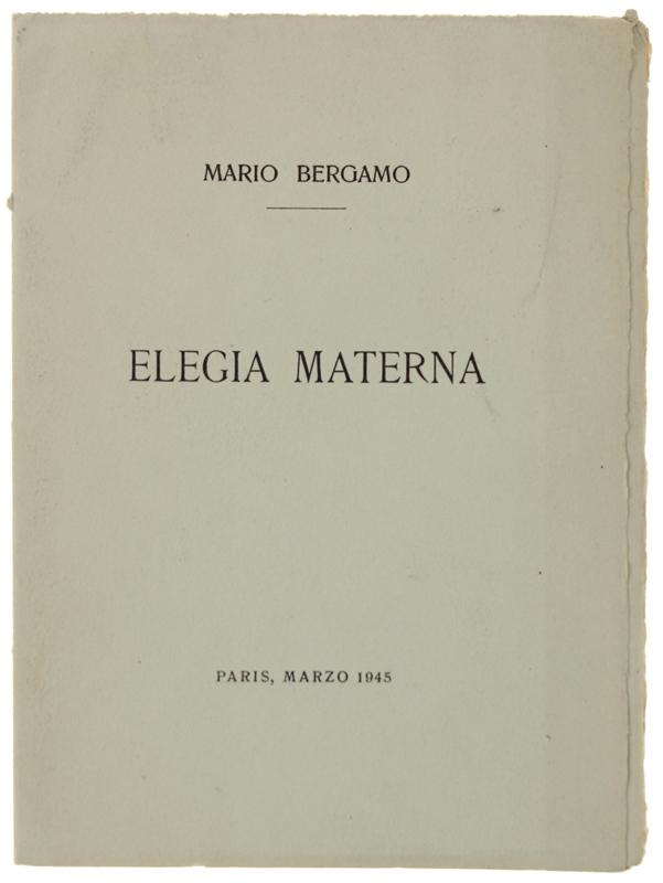 Abebooks ELEGIA MATERNA.: