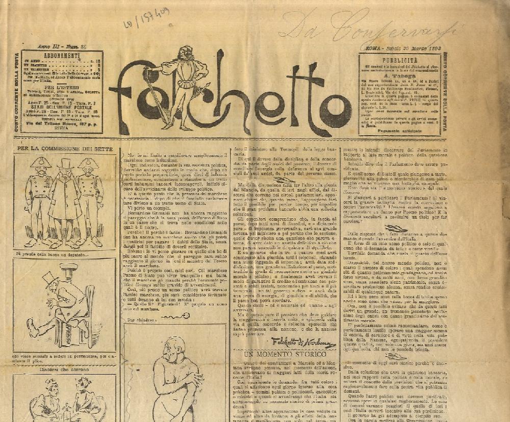 Abebooks FOLCHETTO. Anno III n. 84. 25 marzo 1893