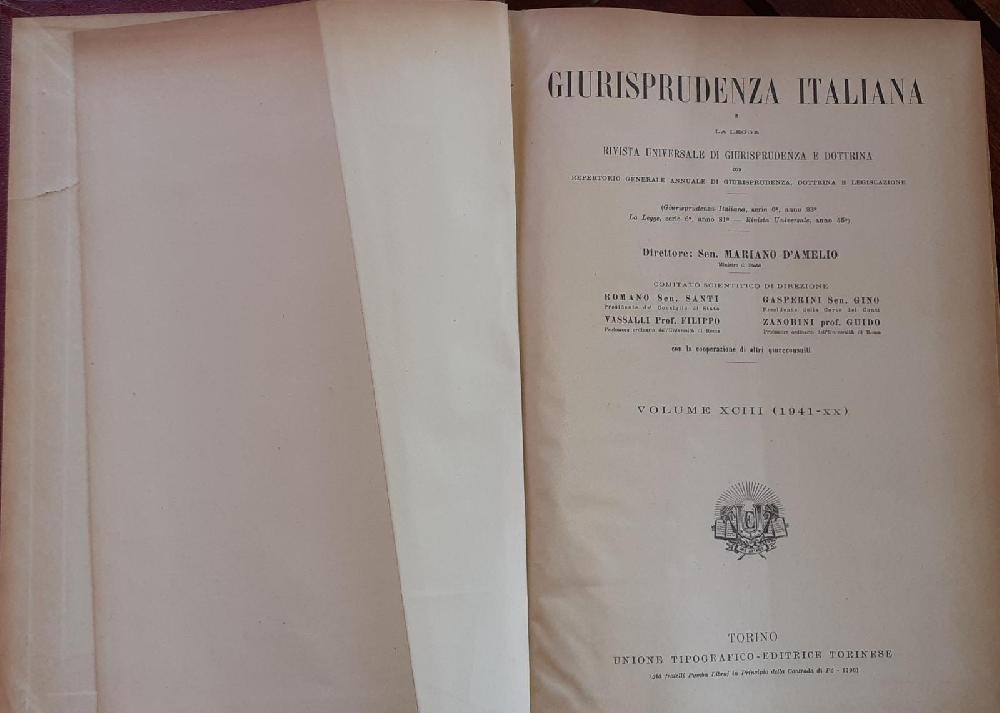 Abebooks Giurisprudenza italiana. Volume XCIII