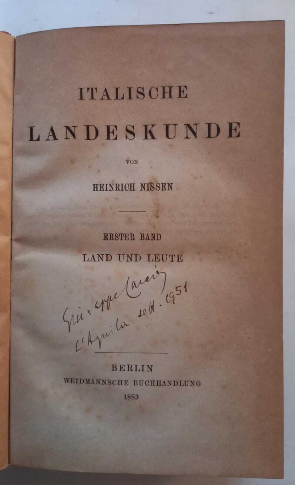Abebooks Italische Landeskunde (2 volumi)