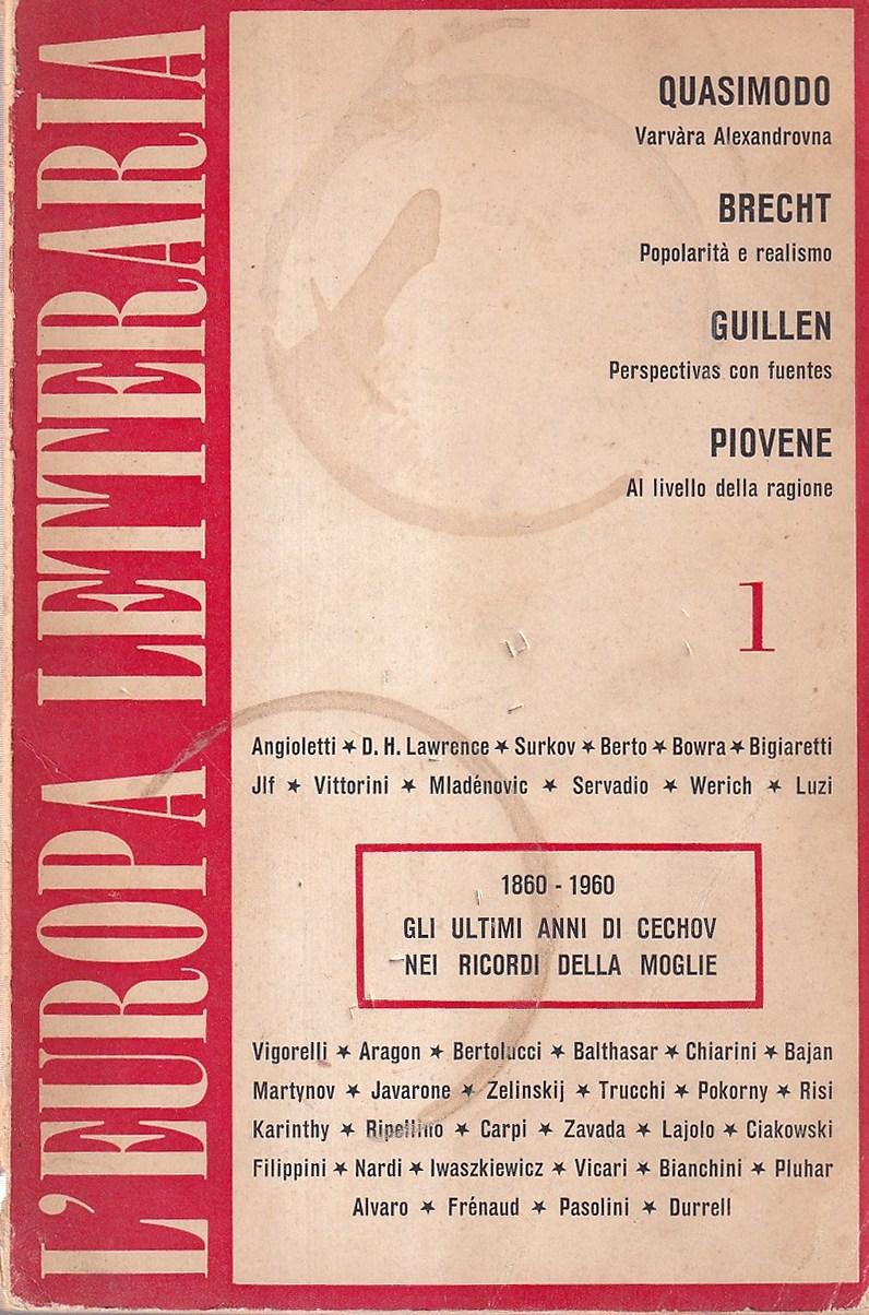 Abebooks L'Europa Letteraria Anno 1 Numero 1