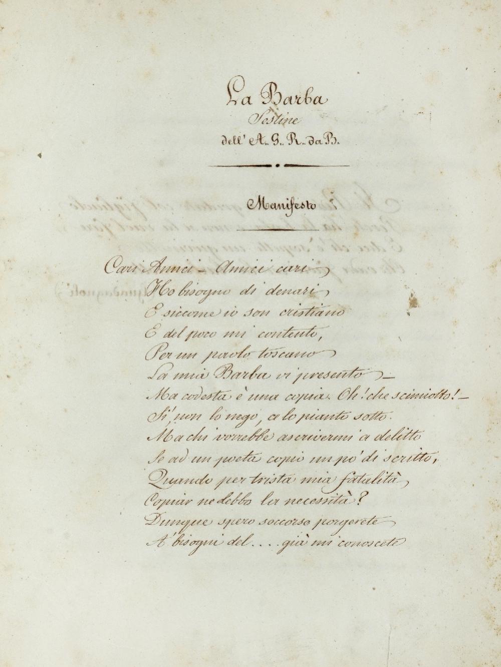 Abebooks La Barba. Sestine dell'A. G. R. da B