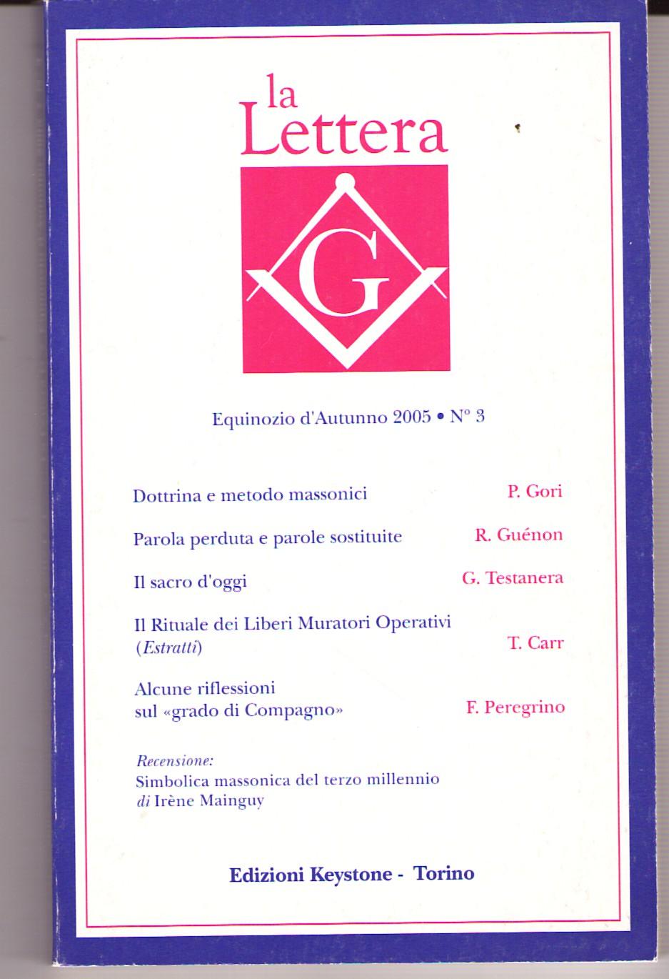 Abebooks La Lettera G. Equinozio D'Autunno 2005 N. 3