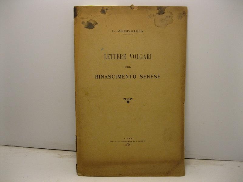 Abebooks Lettere volgari del Rinascimento senese