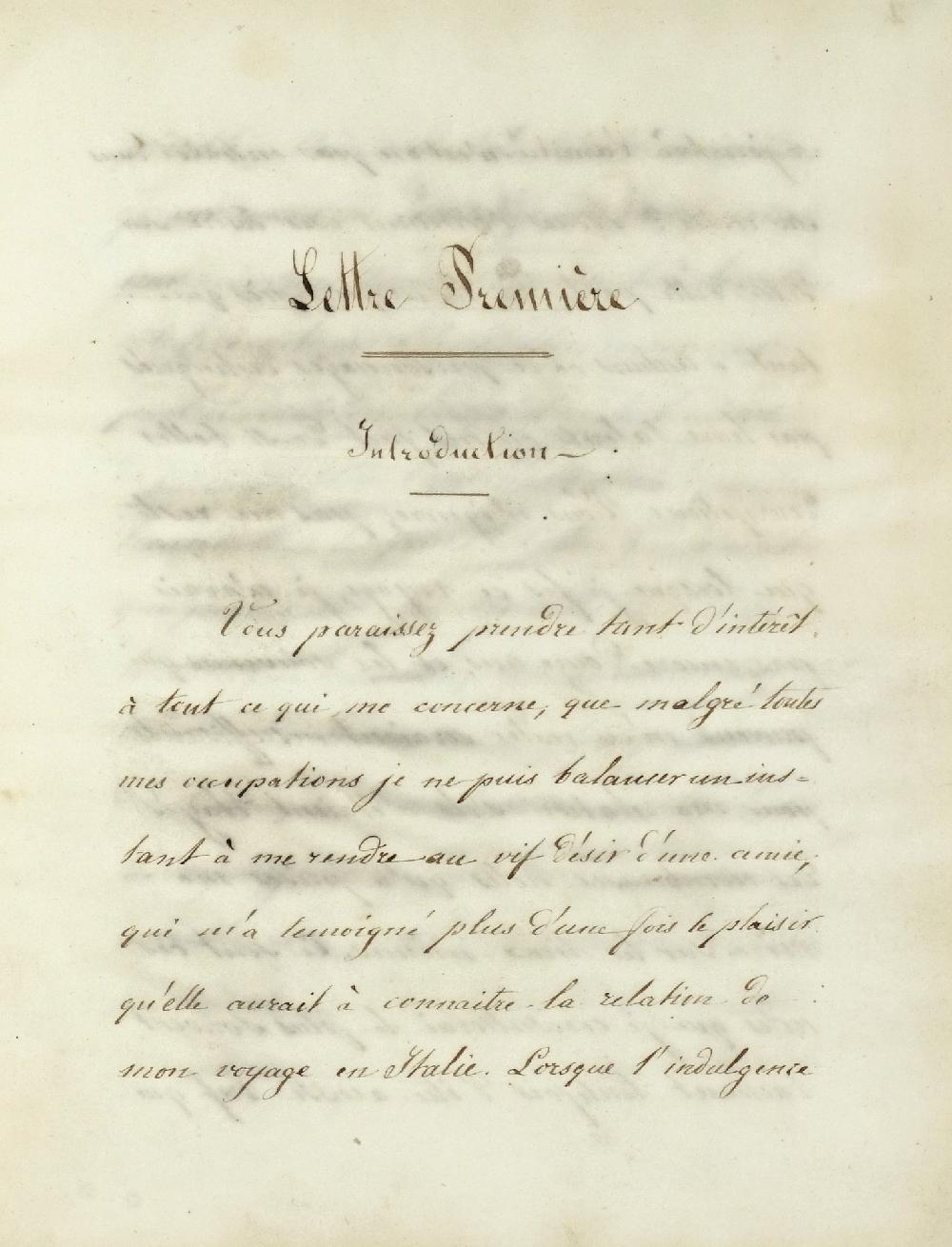 Abebooks Lettres a mon amie sur l'Italie. Fragments