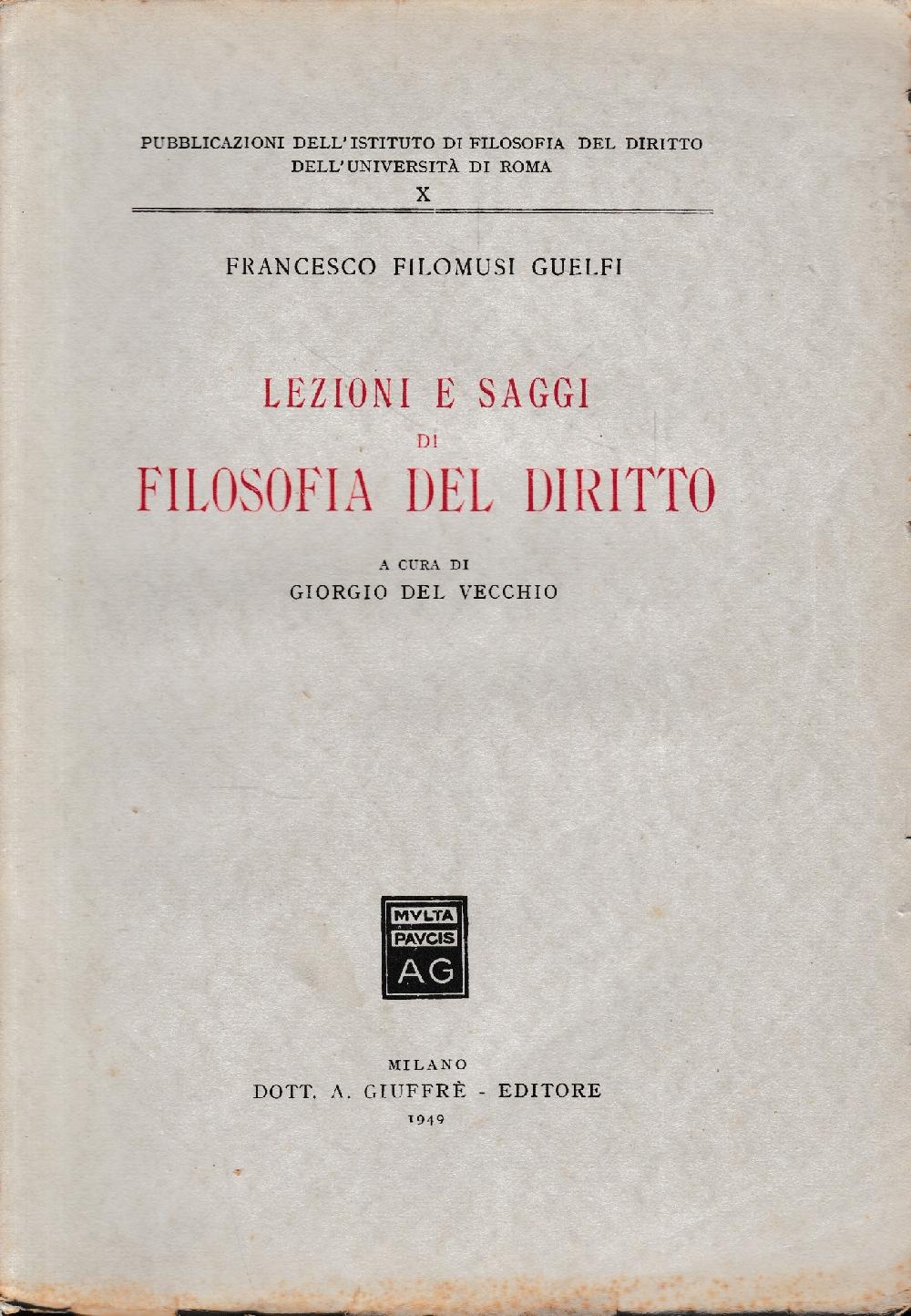 Abebooks Lezioni e Saggi di Filosofia del Diritto