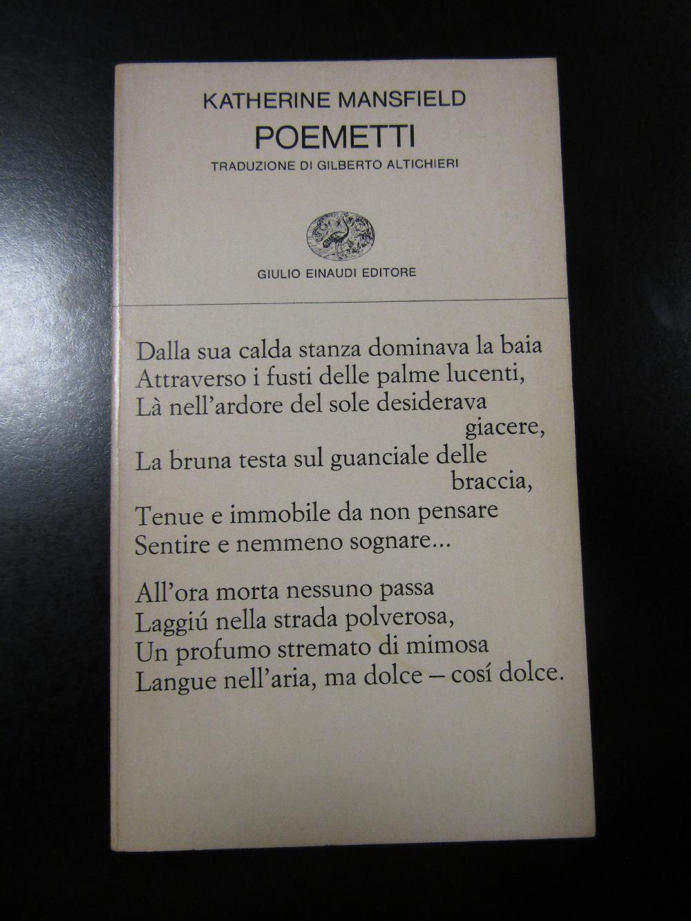 Abebooks Mansfield Katherine. Poemetti. Einaudi 1980