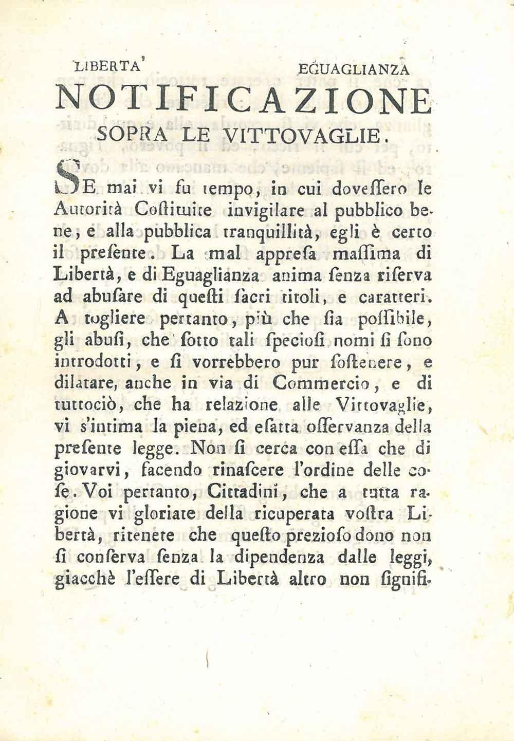 Abebooks Notificazione sopra le vittovaglie