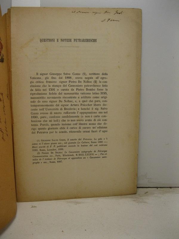 Abebooks Questioni e notizie petrarchesche