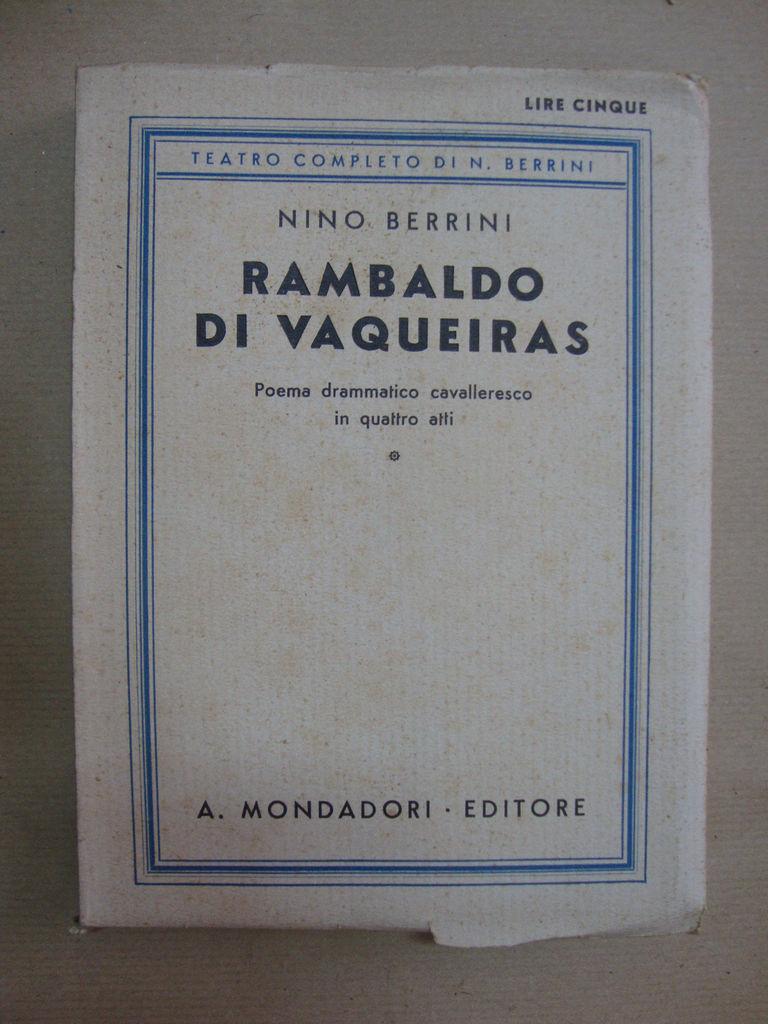 Abebooks Rambaldo di Vaqueiras (I Monferrato)