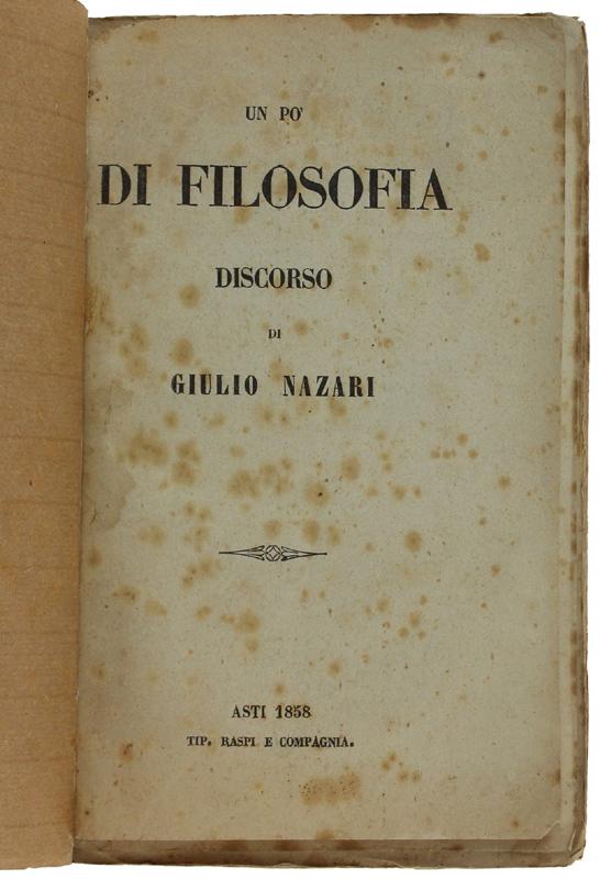 Abebooks UN PO' DI FILOSOFIA - Discorso.: