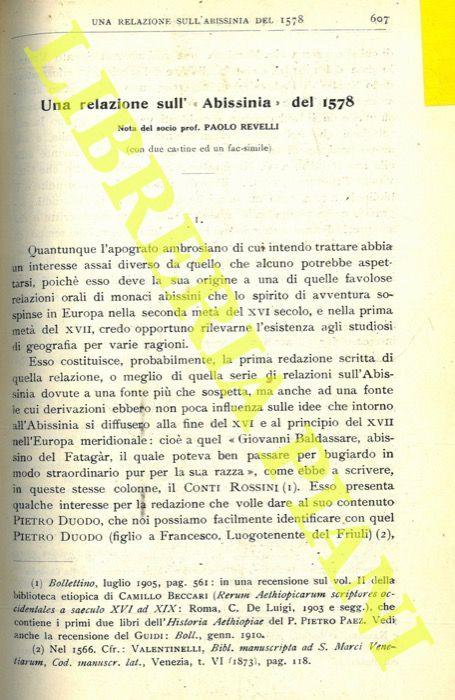 Abebooks Una relazione sull' ?Abissinia? del 1578