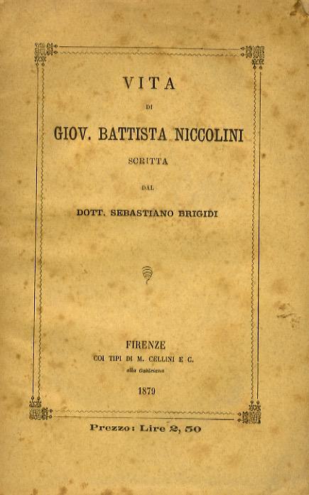 Abebooks Vita di Giov. Battista Niccolini