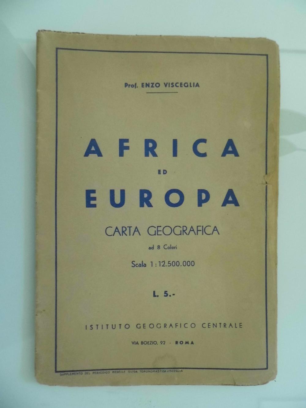 Abebooks AFRICA ED EUROPA Carta Geografica ad 8 colori Scala 1: 12.500.00