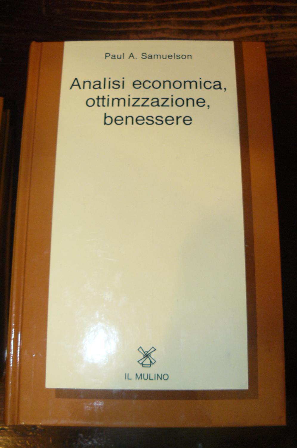 Abebooks Analisi economica ottimizzazione benessere. Edizione speciale per il San Paolo Istituto Bancario San Paolo di Torino