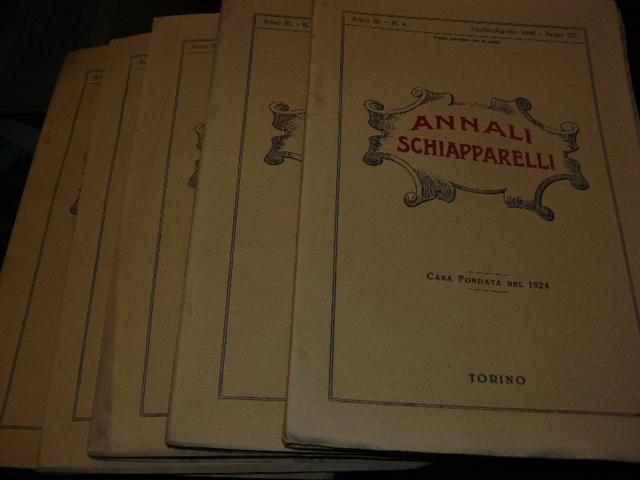 Abebooks ANNALI SCHIAPPARELLI. CASA FONDATA NEL 1824. RASSEGNA TRIMESTRALE DI TERAPIA - FARMACOLOGIA E CHIMICA FARMACOLOGICA