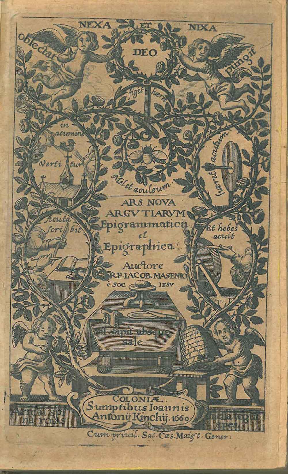 Abebooks Ars nova argutiarum eruditae & honestae recreationis in duas partes divisa. Prima est epigrammatum: altera inscriptionum argutarum. Autore R.P. Jacobo Masenio e Societate Jesu. Editio secunda locupletior