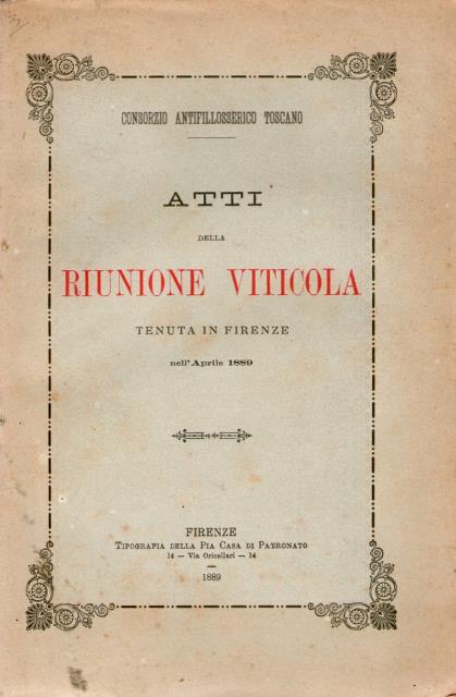 Abebooks Atti della riunione viticola tenuta in Firenze nell'Aprile 1889