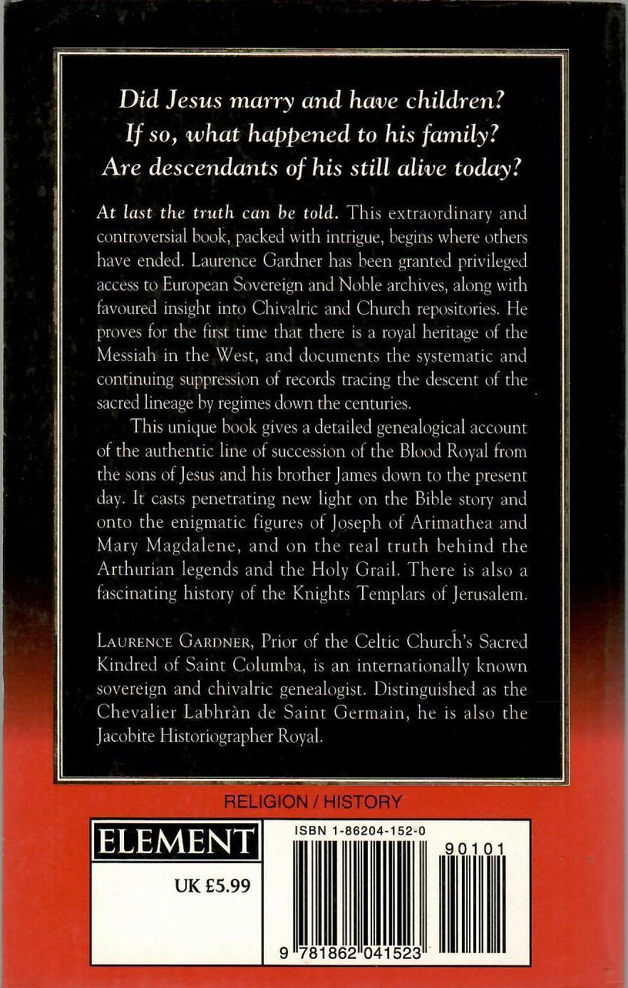 Abebooks Bloodline of the Holy Grail: The Hidden Lineage of Jesus Revealed