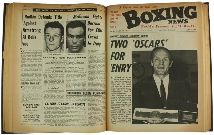 Abebooks BOXING NEWS. Volume 25 (1969) nearly complete (51 of 52 issues bound together). World's Premier Fight Weekly.: