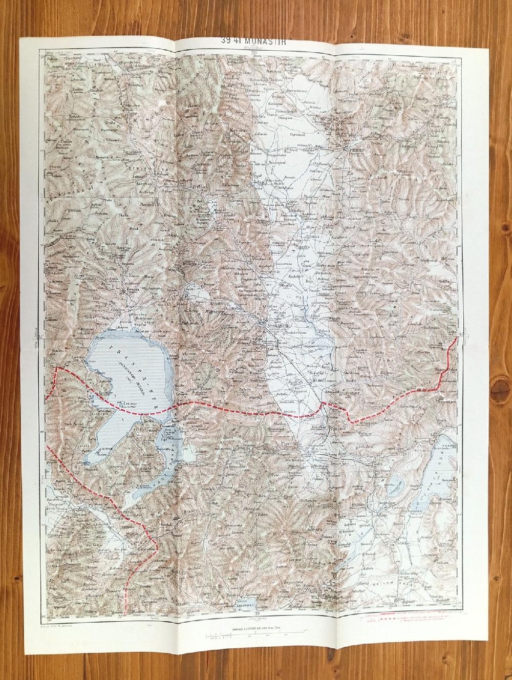 Abebooks Carta corografica dell'Europa Centrale (Penisola balcanica) - Foglio 39.° - 41.°: Monastir