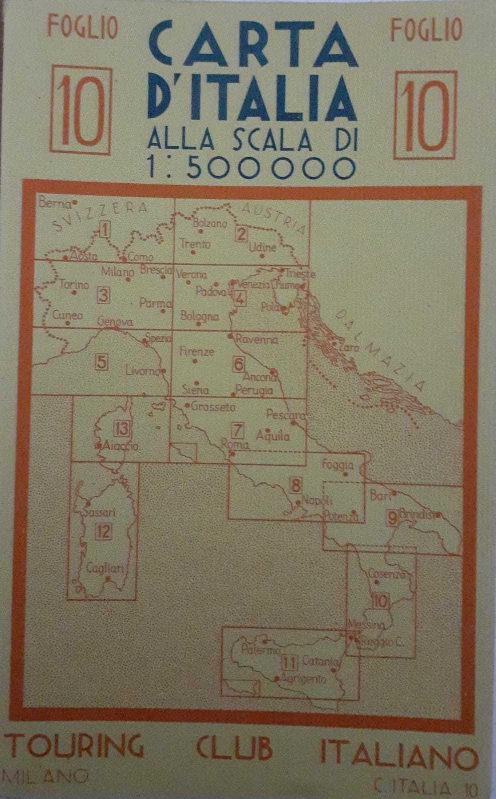 Abebooks Carta d'Italia alla scala di 1:500000 foglio N.10
