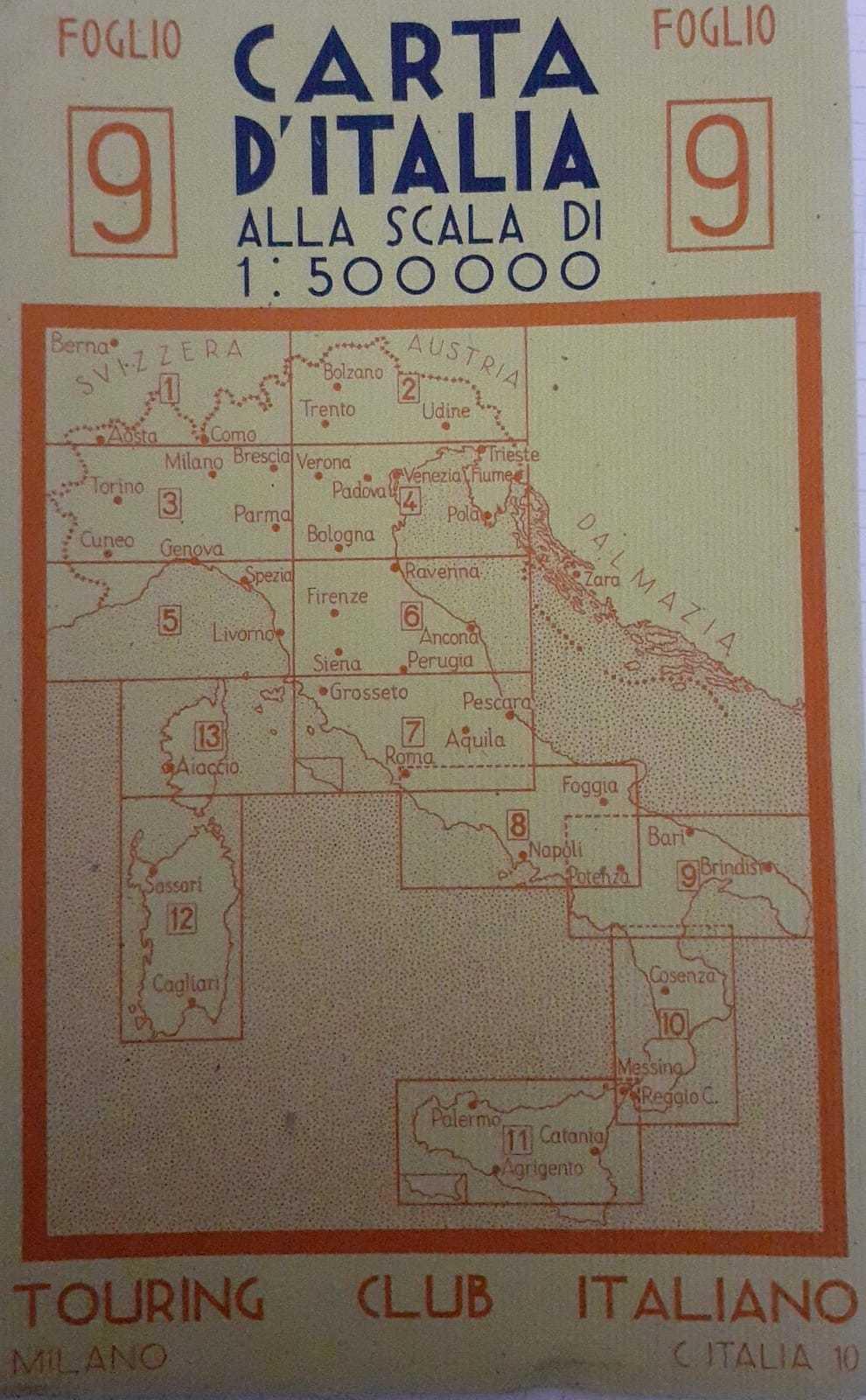 Abebooks Carta d'Italia alla scala di 1:500000 foglio N.9