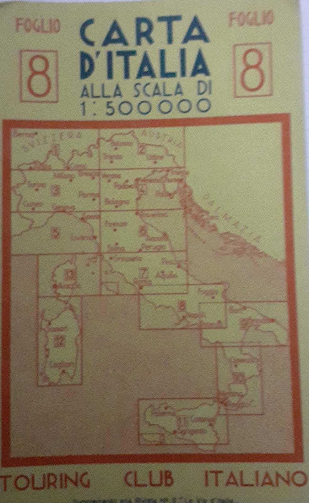 Abebooks Carta d'Italia alla scala di 1:5000000 foglio n.8