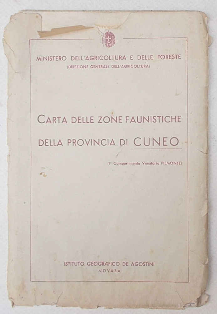 Abebooks Carta delle zone faunistiche della provincia di Cuneo. (1° Compartimento Venatorio Piemonte)